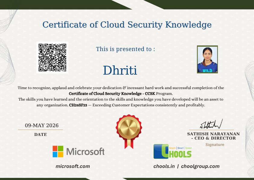 Certificate of Cloud Security Knowledge - CCSK Program Certificate